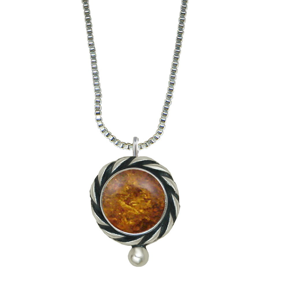 Sterling Silver Little Amber Pendant Necklace